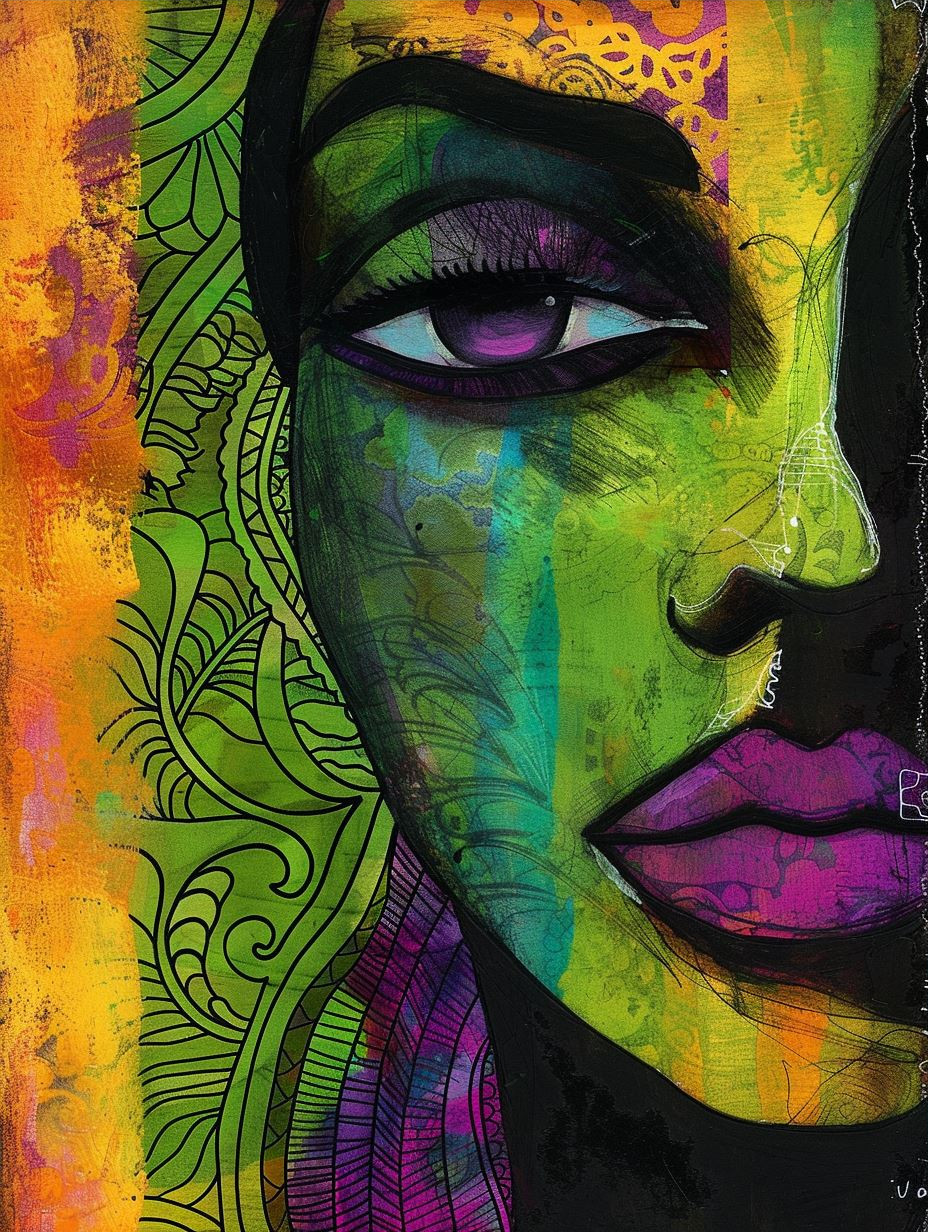 Mystic Faces in Vibrant Hues - Image 3