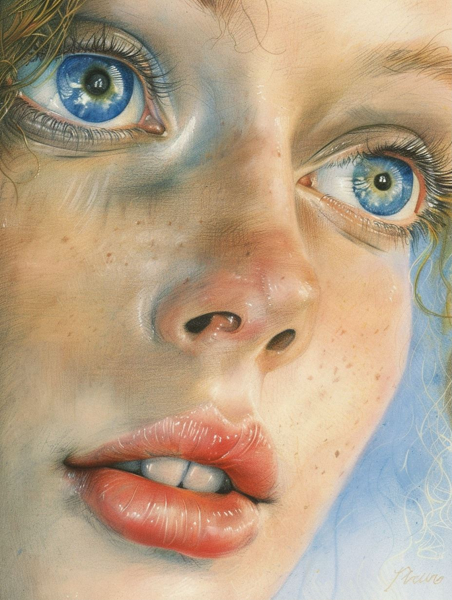 Ethereal Gaze of Azure Eyes - Image 1