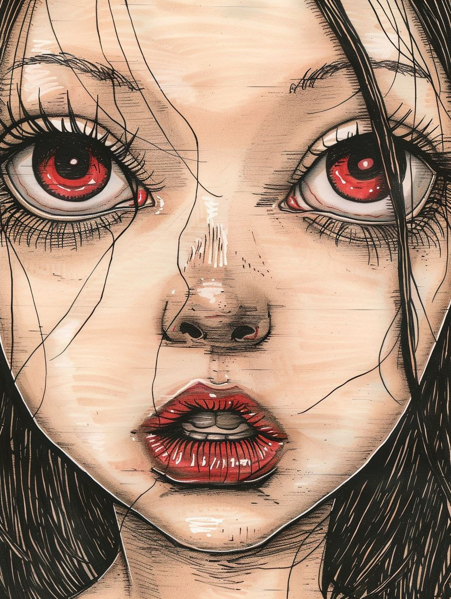 Floral Gothic Anime Portrait - Image 4