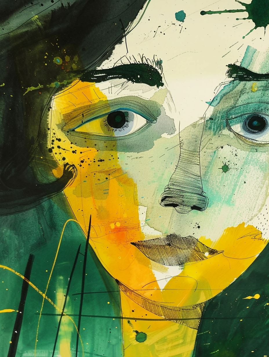 Abstract Melancholy in Ochre Tones - Image 1