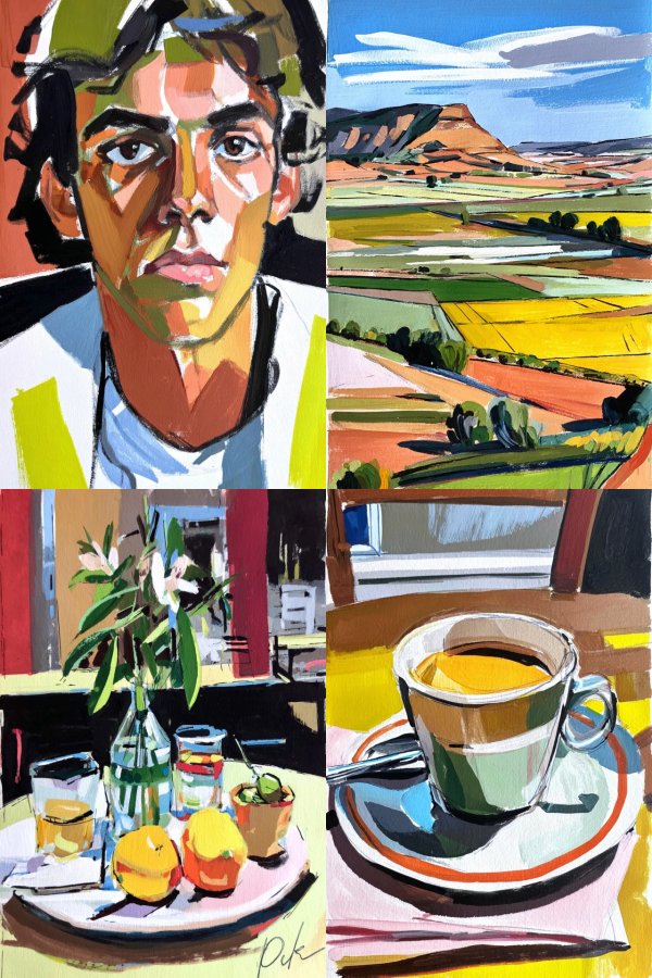 Vibrant Visions: A Four-Piece Art Collection
