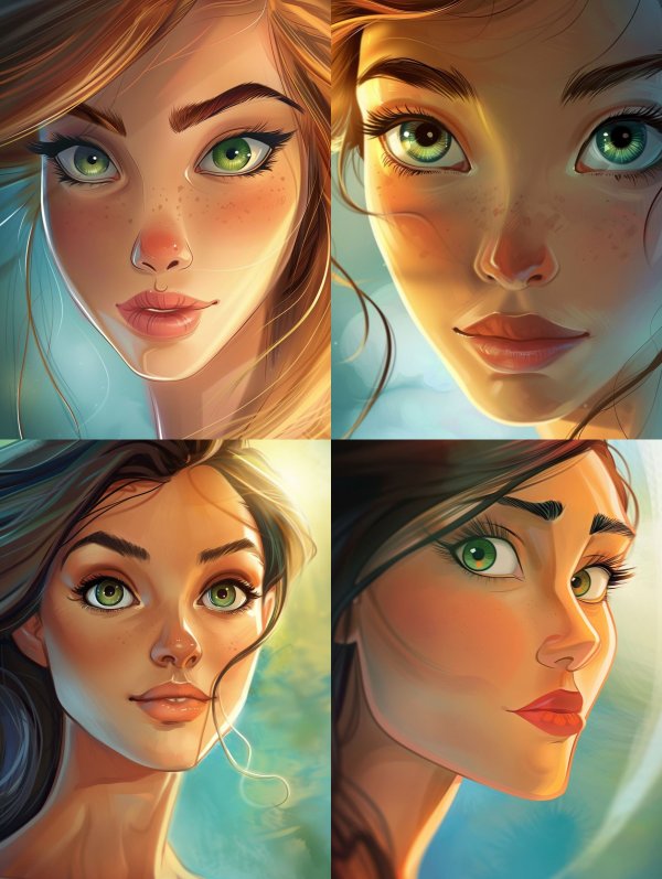 Ethereal Gazes: A Digital Portrait Study