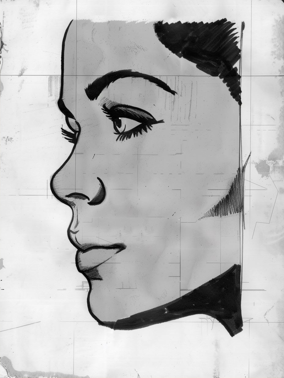 Vintage Sketchbook Portrait Studies - Image 2