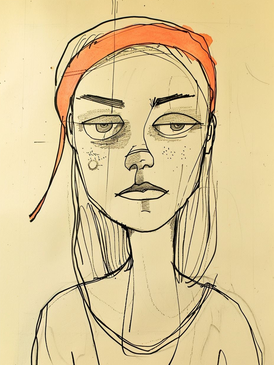 Experimental Portrait Sketch Studies - Image 4