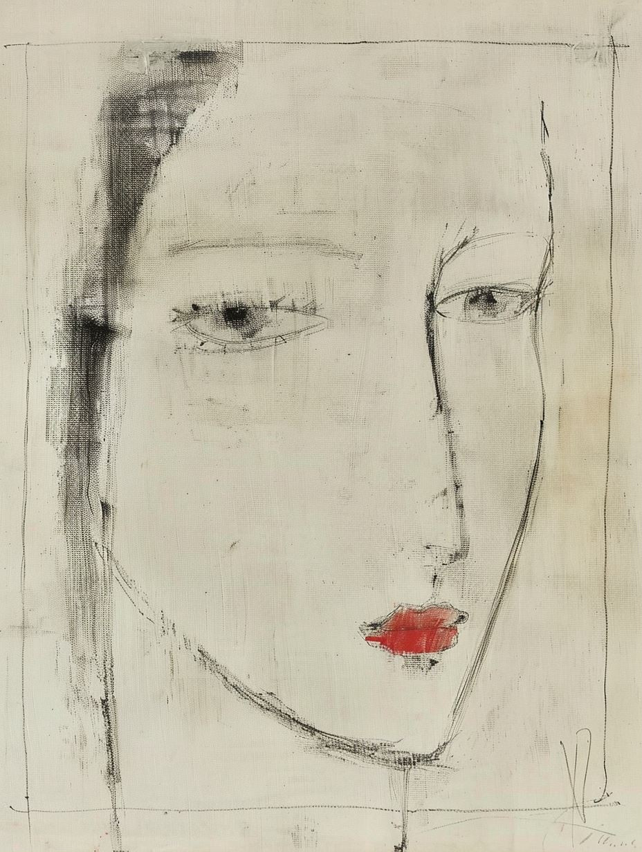 Minimalist Charcoal Portrait Sketches - Image 1