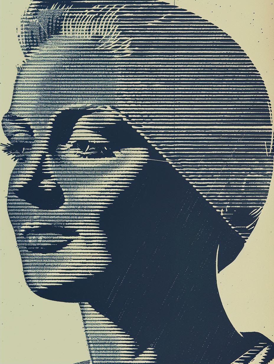 Monochrome Linear Portrait Study - Image 2