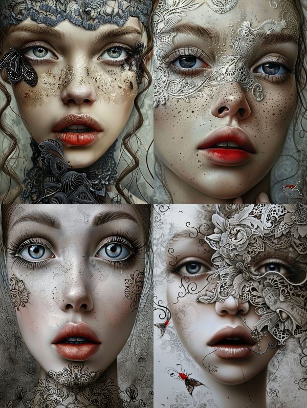 Ethereal Faces of Intricate Lace
