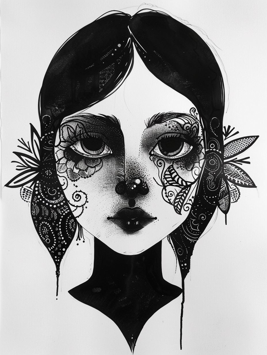 Melancholy Ink Void Portrait - Image 2