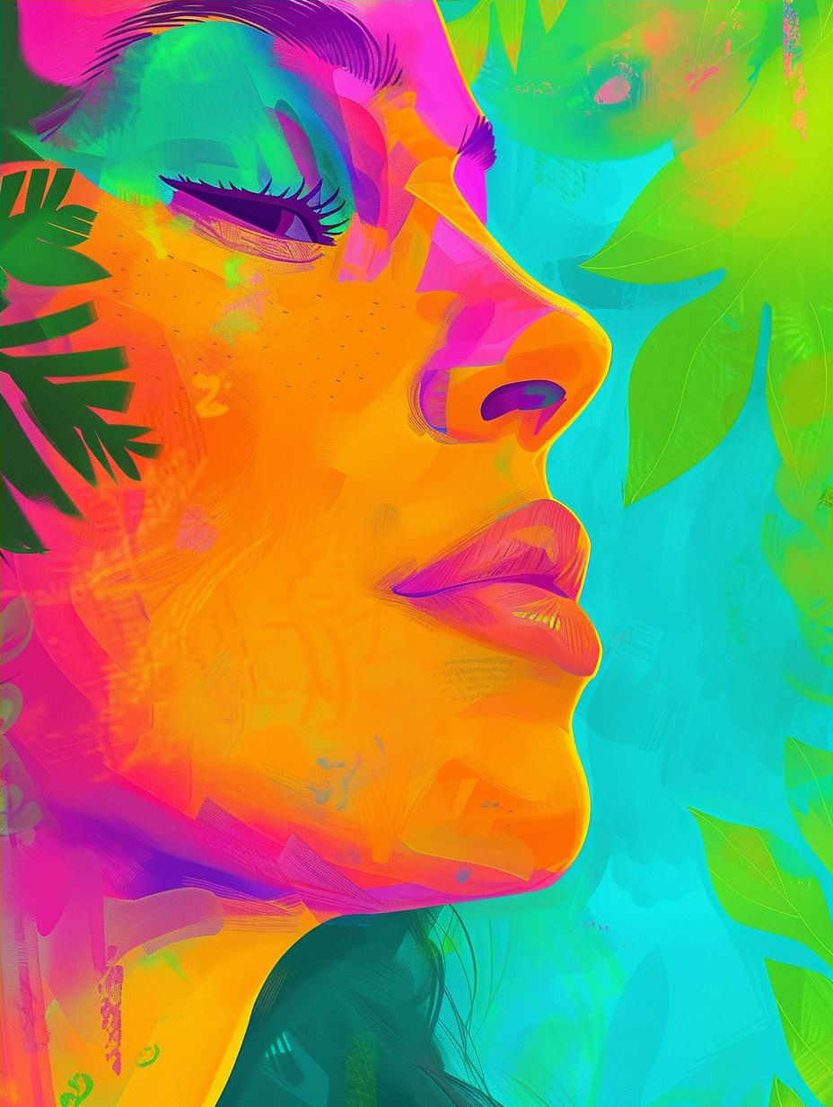 Neon Dreams: A Quad-Panel Portrait - Image 4