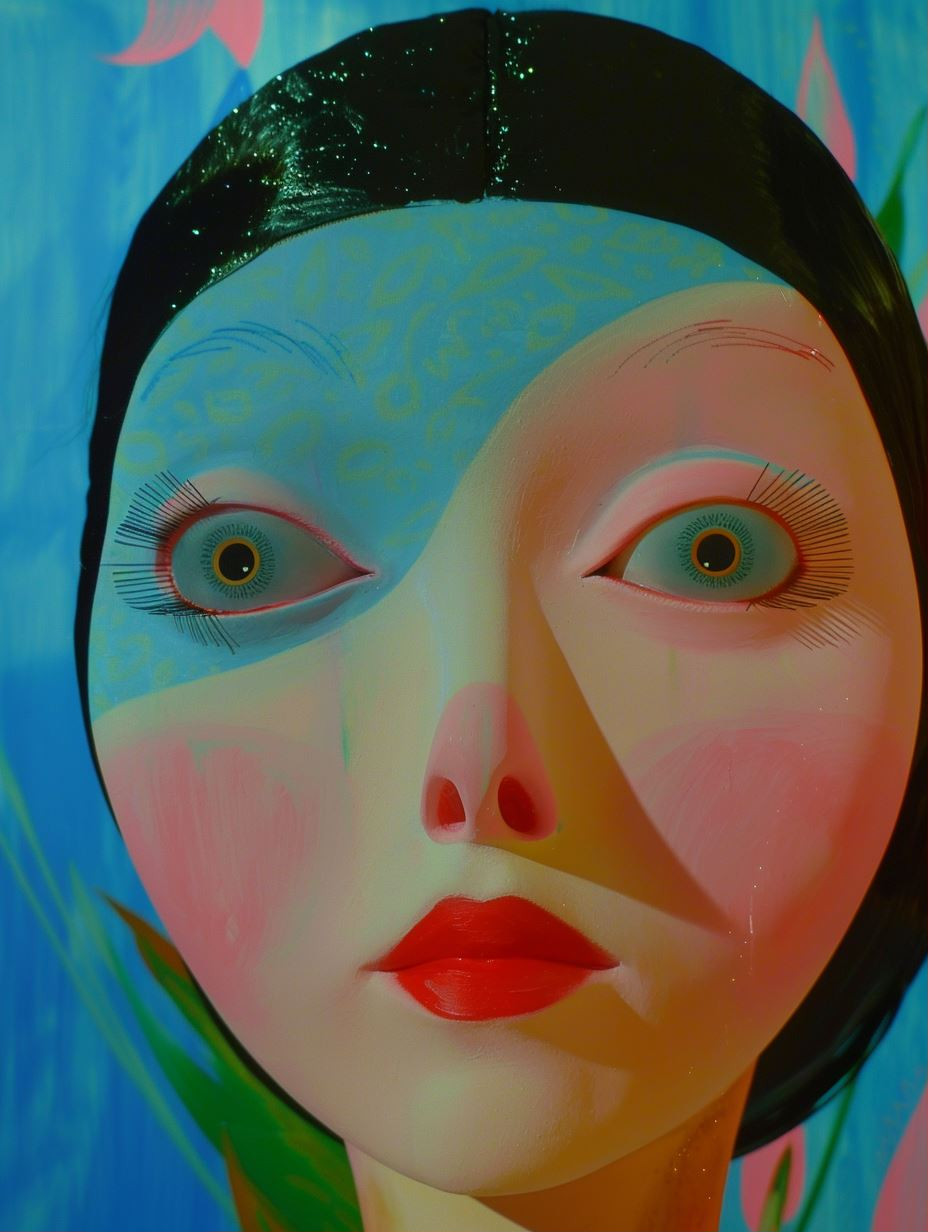 Surreal Neon Portrait Collage - Image 1