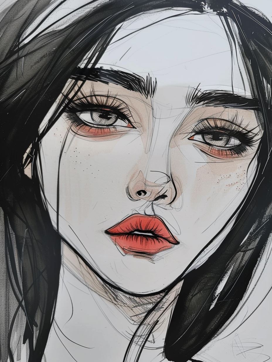 Ink and Wash Portrait Study - Image 4