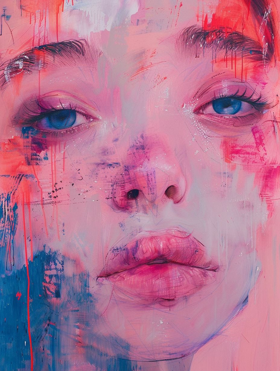 Neon Pastel Abstract Portraiture - Image 1