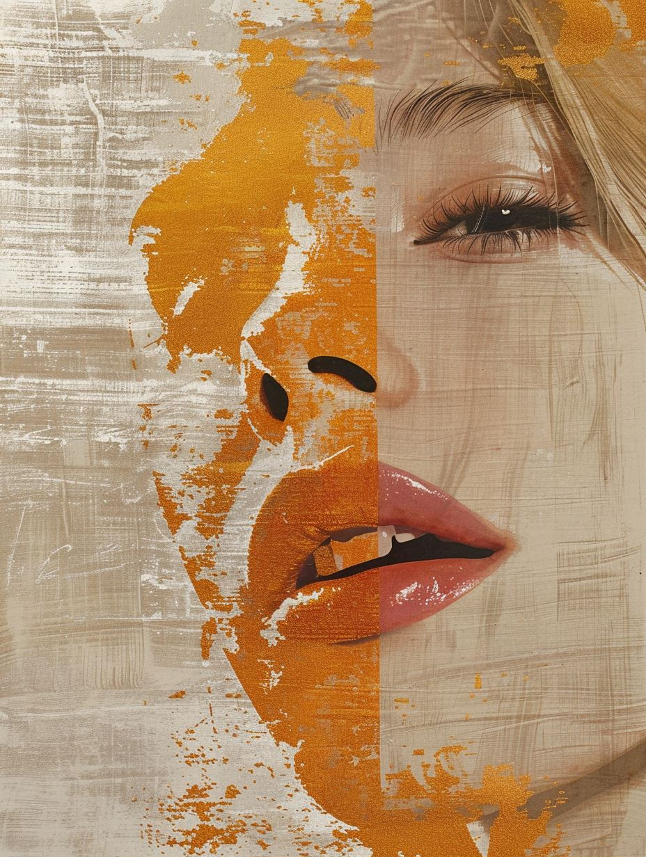 Fragmented Golden Feminine Portraits - Image 1