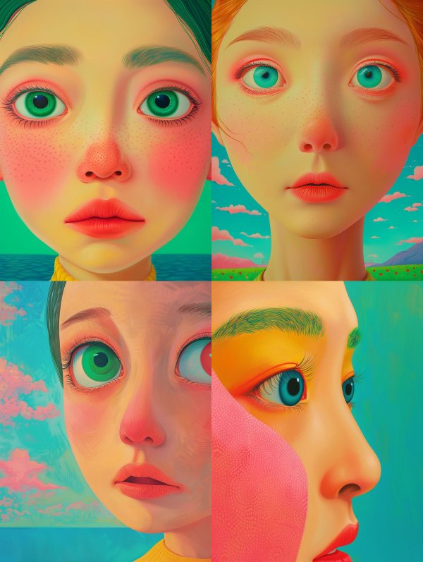 Vibrant Visions of Surreal Faces