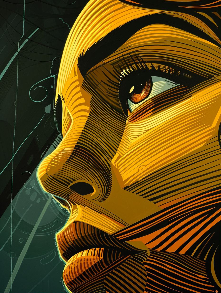 Golden Cybernetic Portrait Study - Image 1
