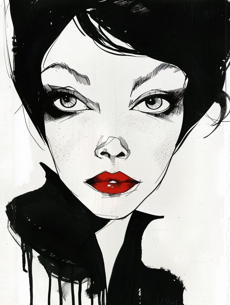 Noir Gothic Ink Portraits - Image 4