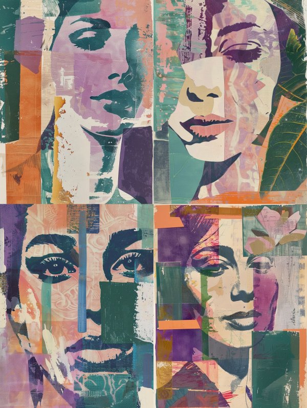 Fragmented Portraits in Vibrant Hue