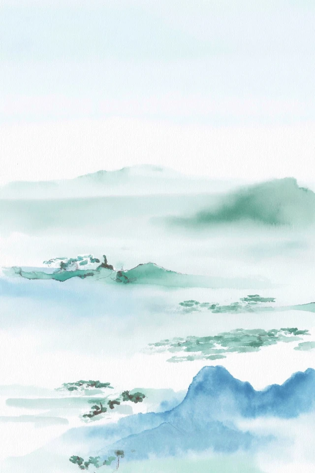 Serene Watercolor Dreams in Teal - Image 2