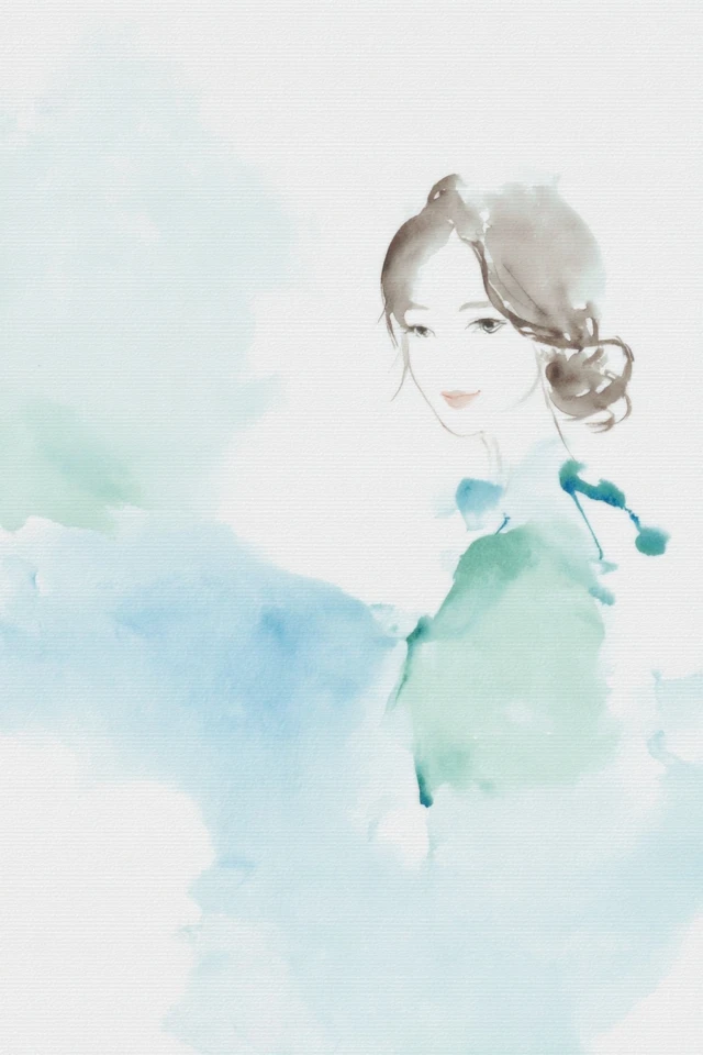 Serene Watercolor Dreams in Teal - Image 1