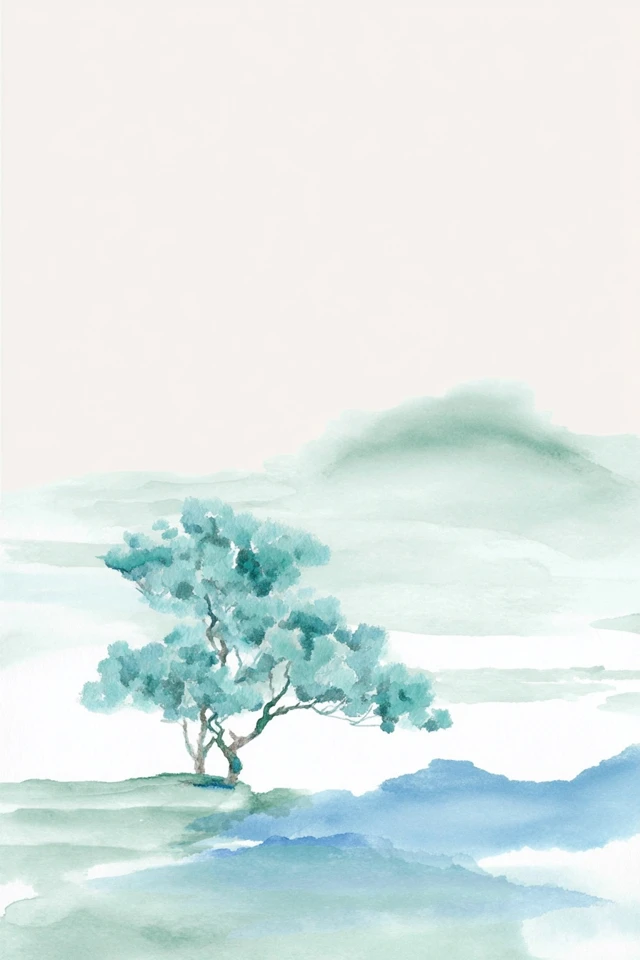Serene Watercolor Dreams in Teal - Image 5