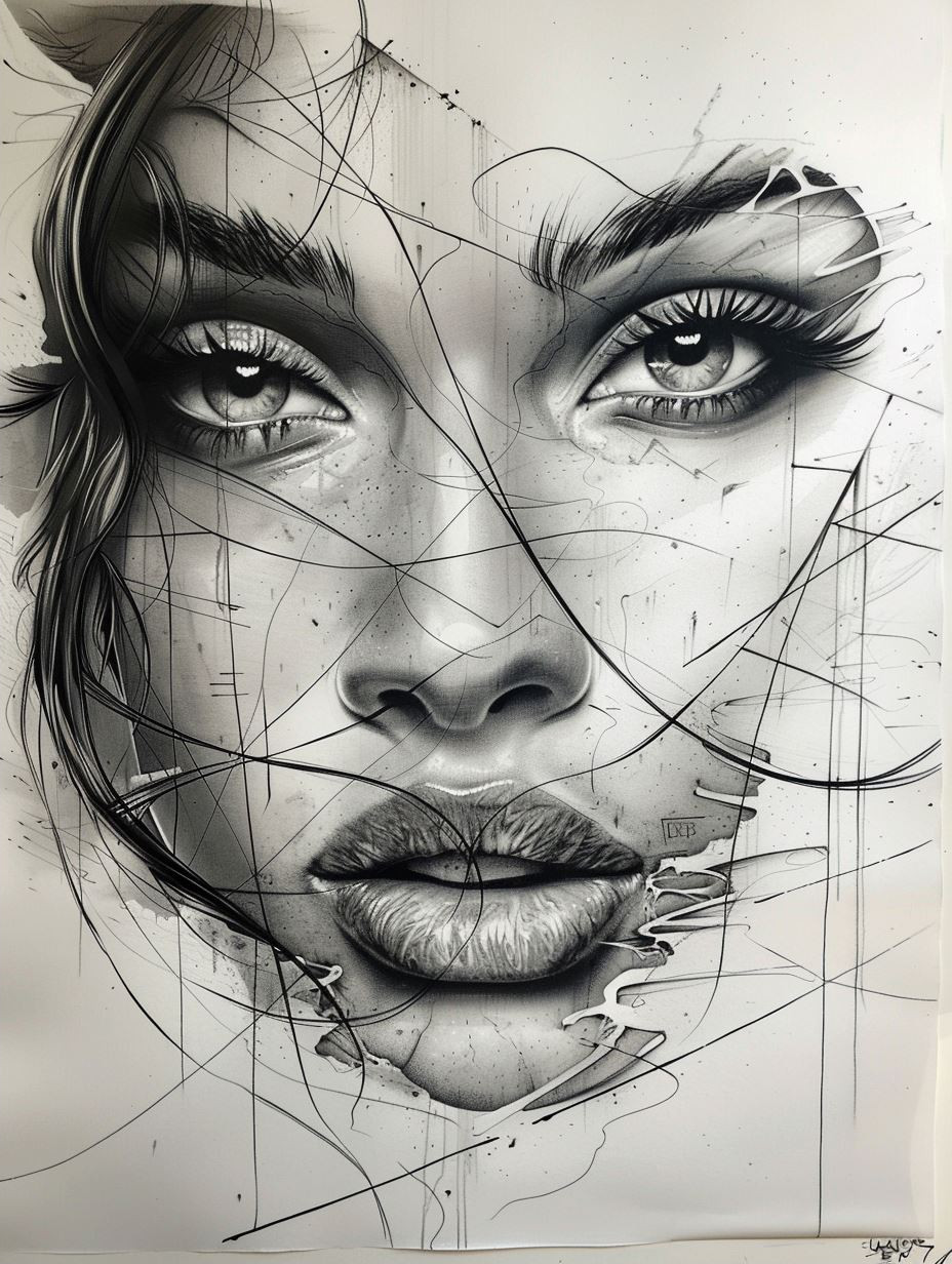 Ethereal Shadows: Graphite Portrait Studies - Image 2