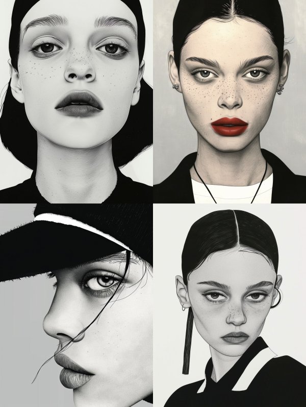 Monochrome High Fashion Portraiture