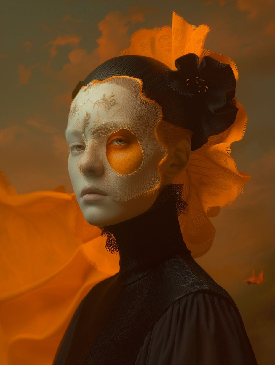 Ethereal Amber Veil Portrait - Image 4
