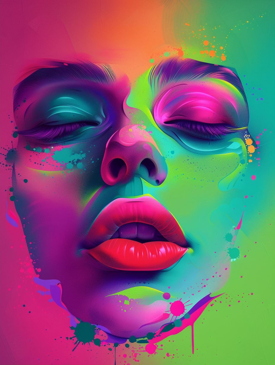 Neon Prism Ethereal Portrait - Image 2