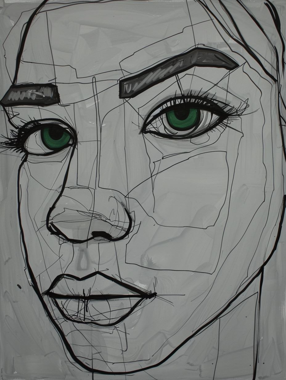 Geometric Portrait Study Sketches - Image 3