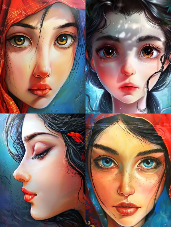 Ethereal Gazes: A Digital Portrait Study