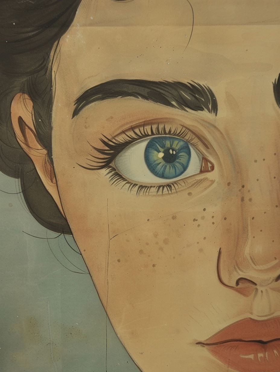 Fragmented Gaze of Soft Elegance - Image 1