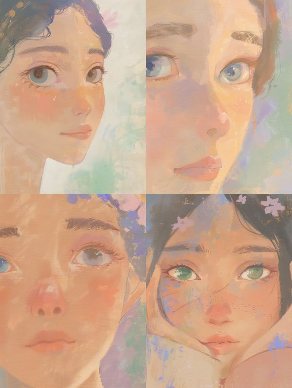 Ethereal Gazes in Pastel Hues