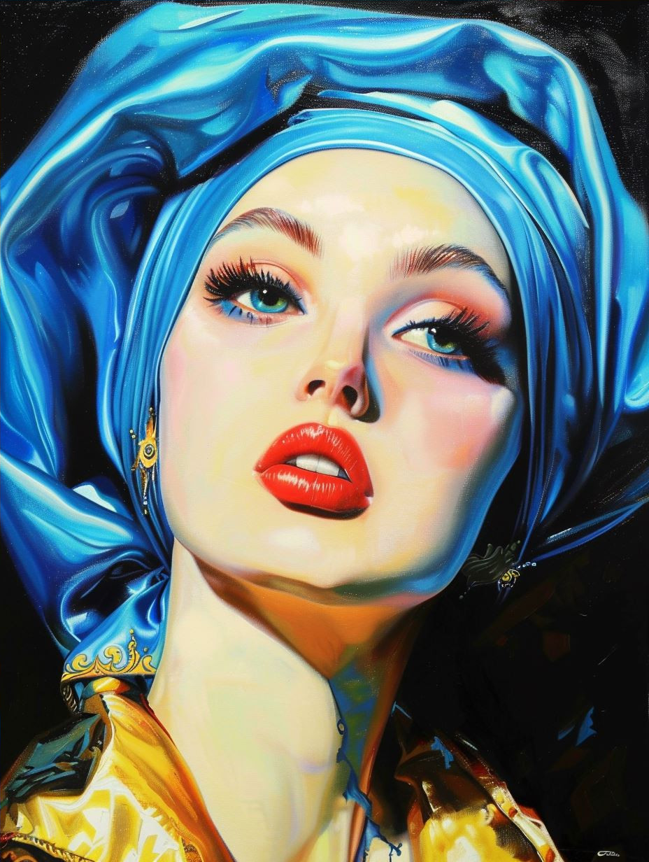 Vibrant Surrealist Portrait Study - Image 4