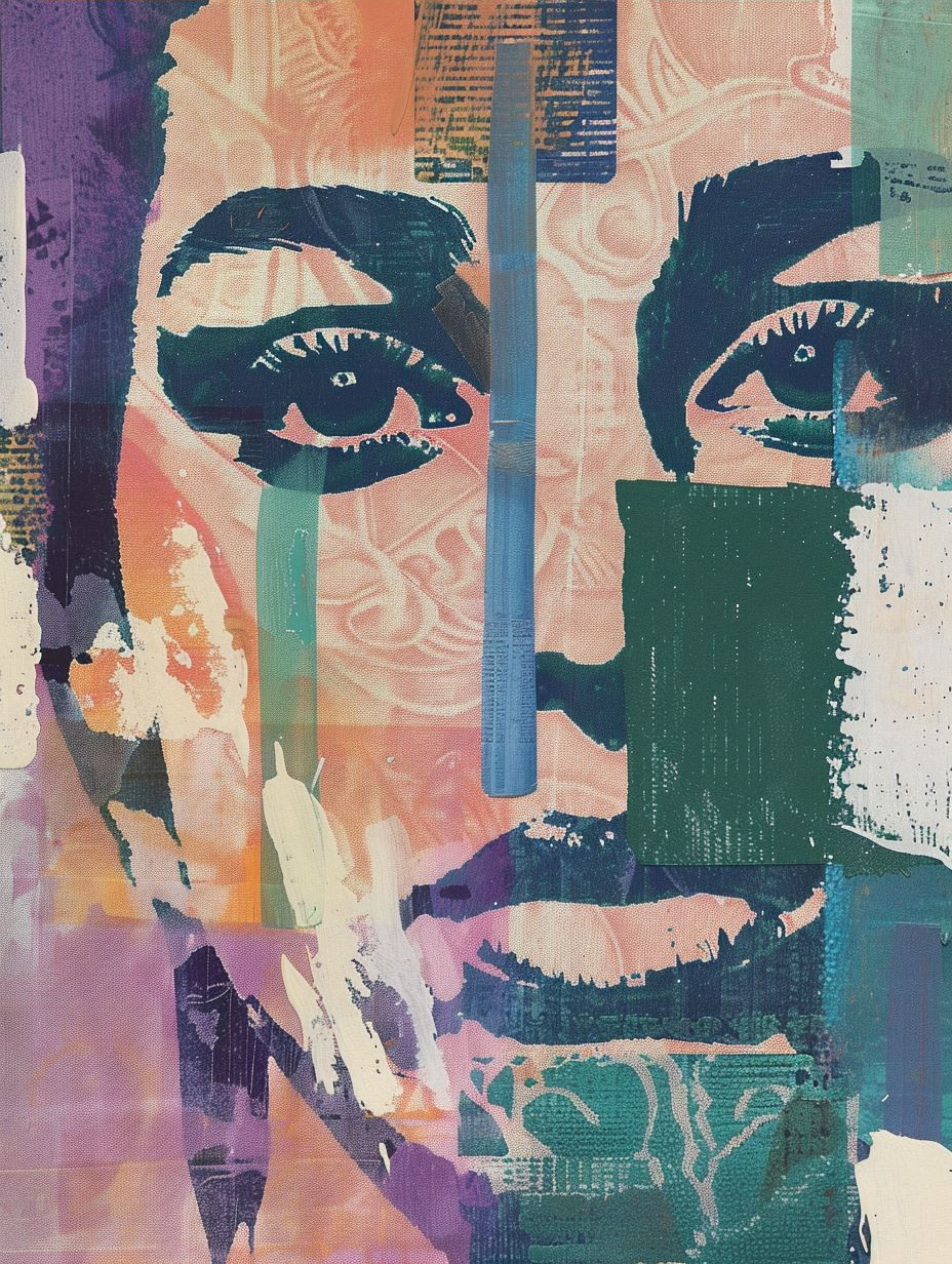 Fragmented Portraits in Vibrant Hue - Image 3