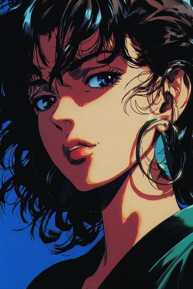 Neon Noir Anime Elegance - Image 1