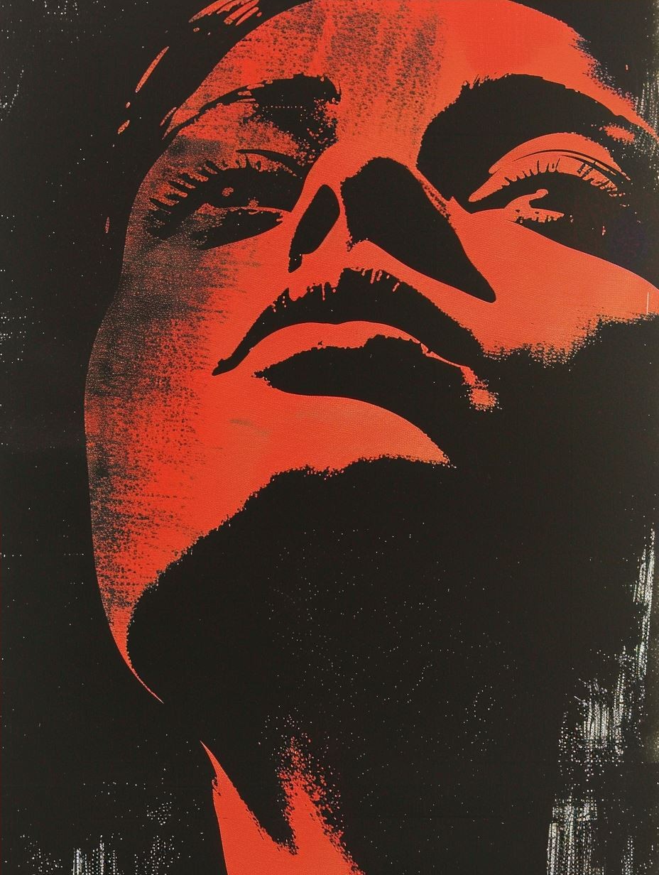 Crimson Noir Silhouette Portrait - Image 4