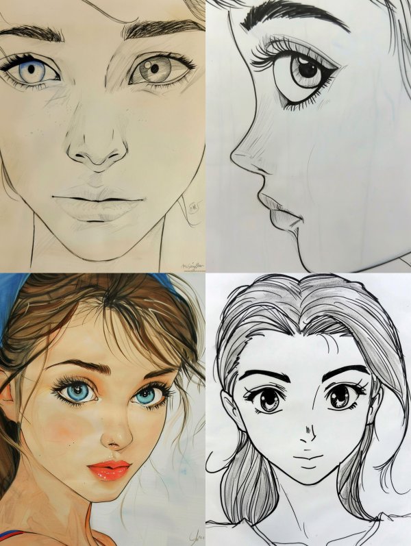 Elegant Hand Drawn Portrait Studies