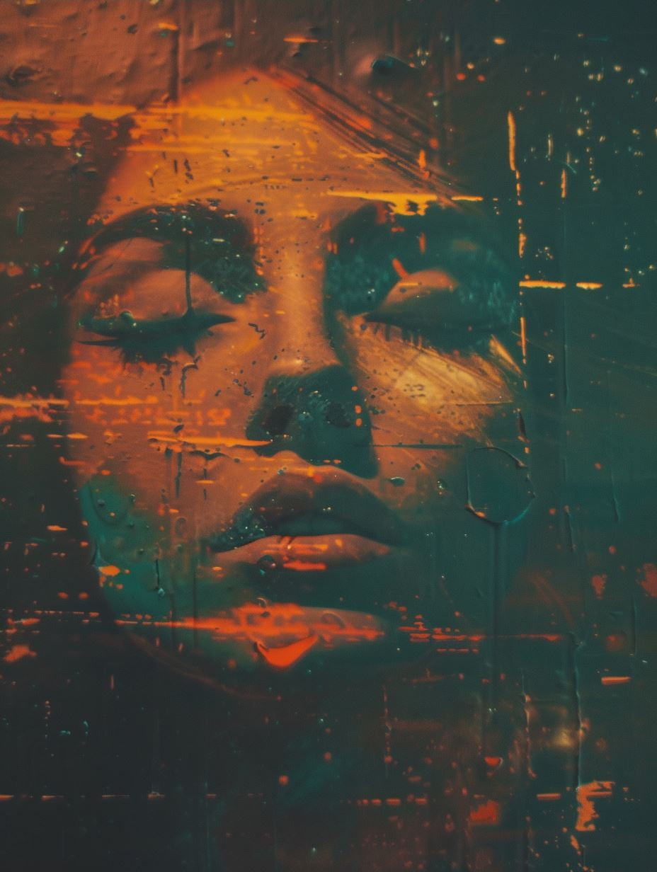Amber Haze Distorted Portrait - Image 3