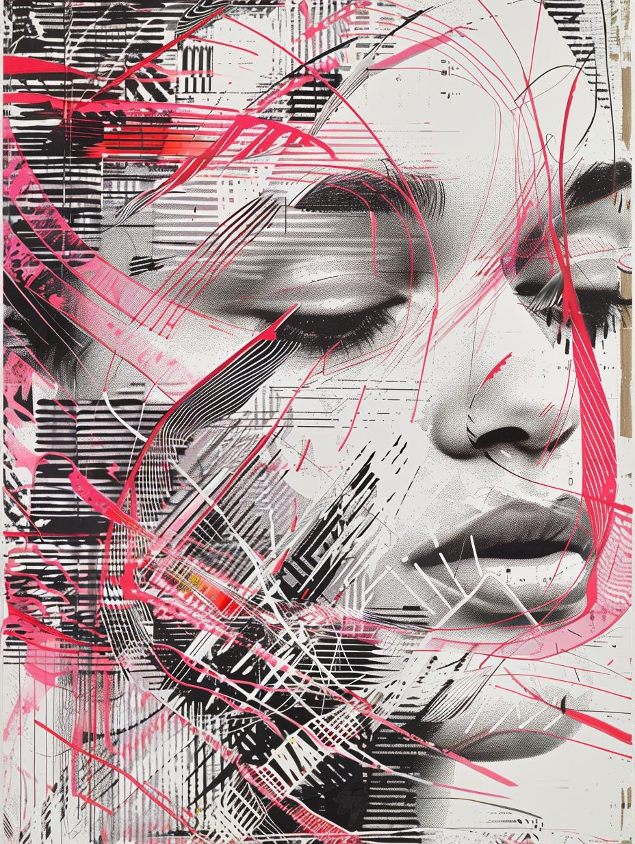 Fragmented Portraits in Crimson - Image 3