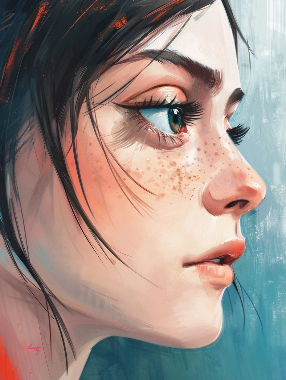 Ethereal Gazes: A Digital Portrait Study - Image 1
