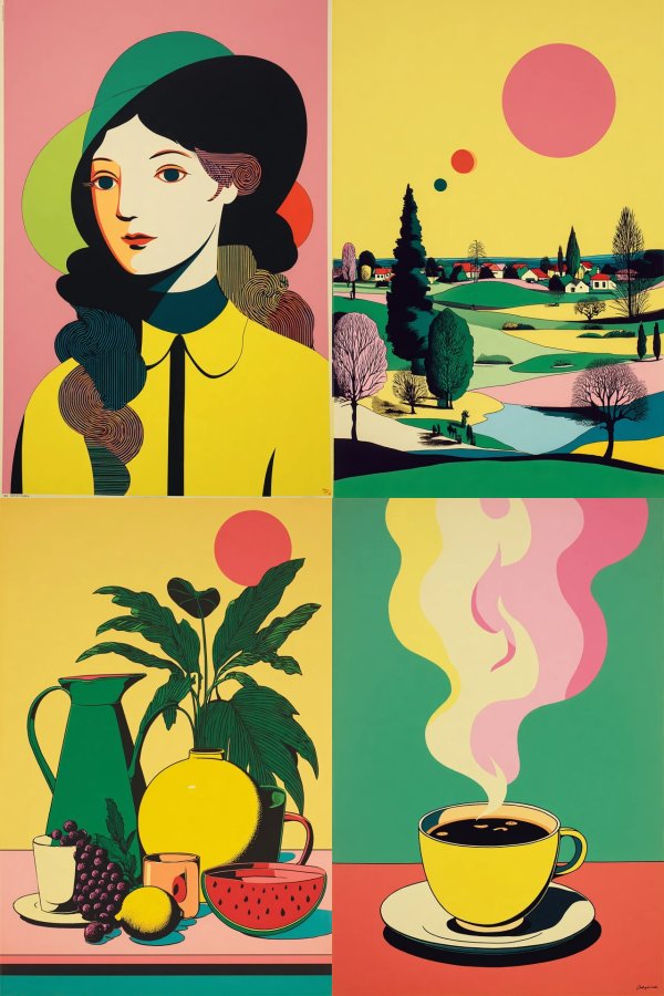 Vibrant Quadrant of Modernist Art