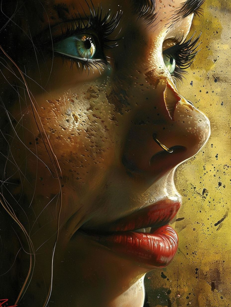 Ethereal Gaze of Golden Dust - Image 1