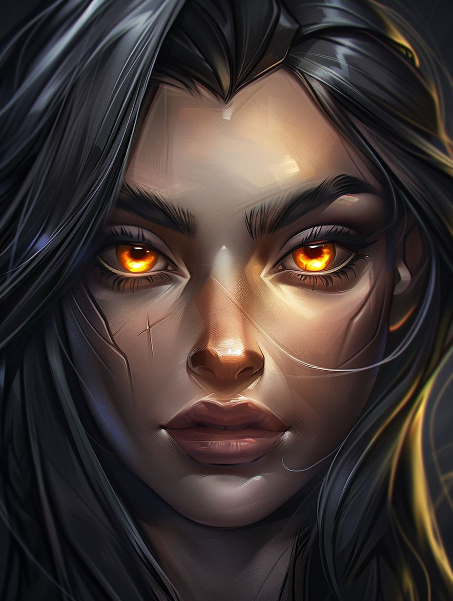 Glowing Amber Ethereal Portraits - Image 3