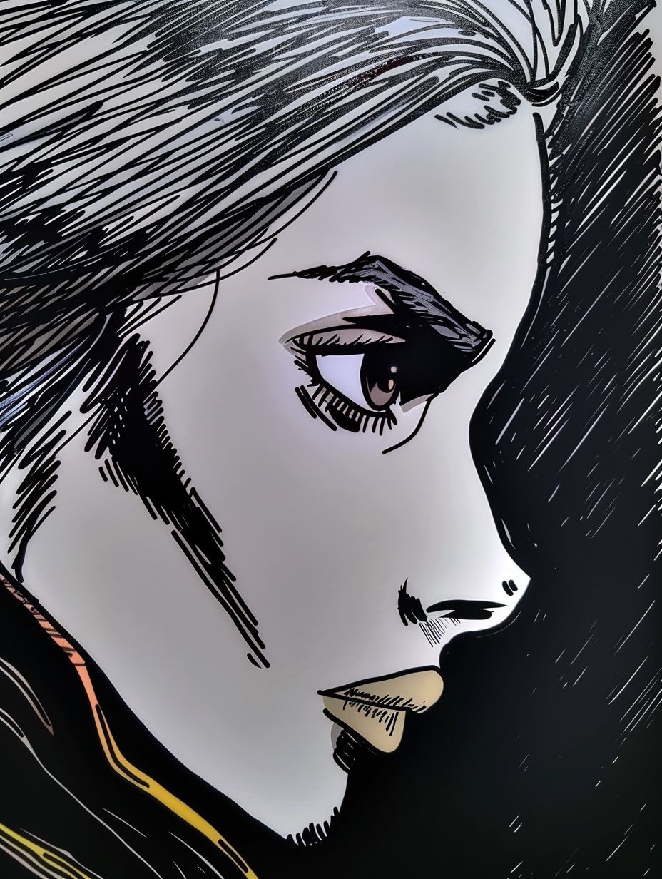Noir Ink Manga Portrait - Image 4