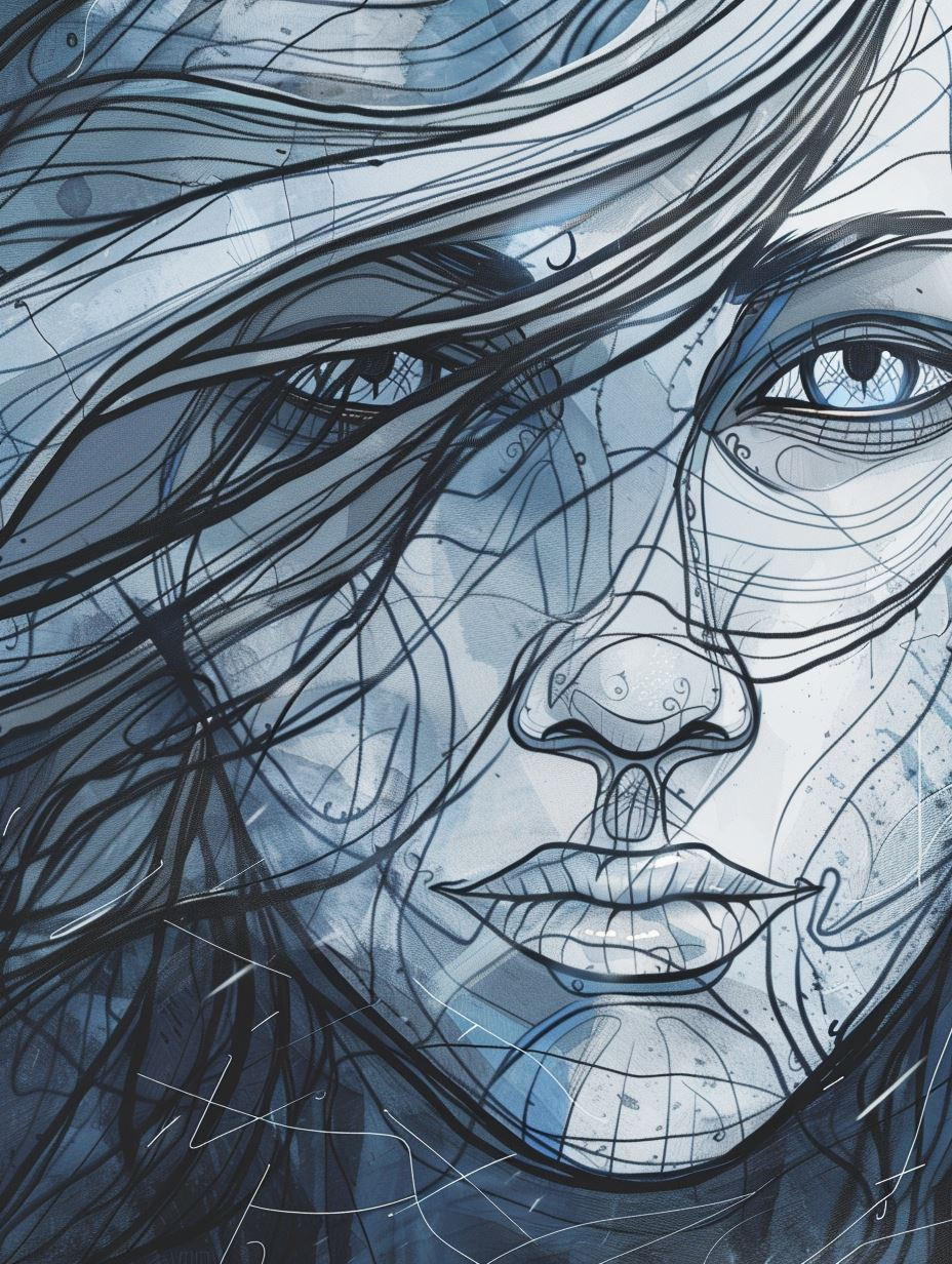 Ethereal Blue Ink Portraits - Image 4