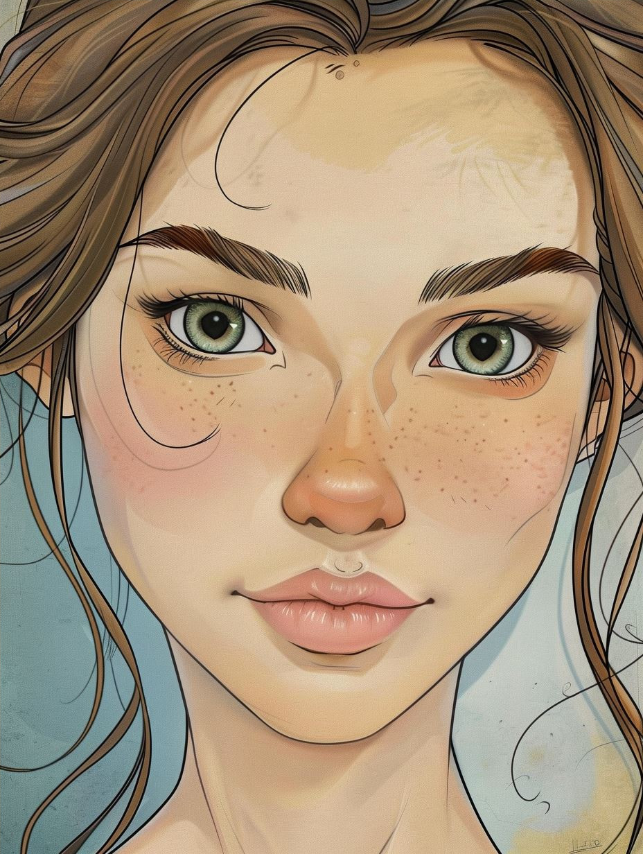 Ethereal Gaze: Digital Portrait Study - Image 4