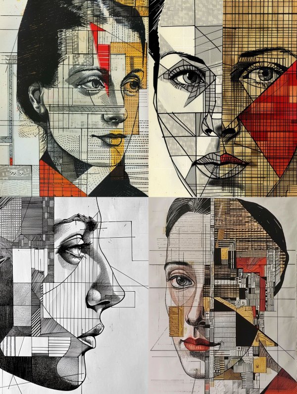 Fragmented Geometric Portrait Study