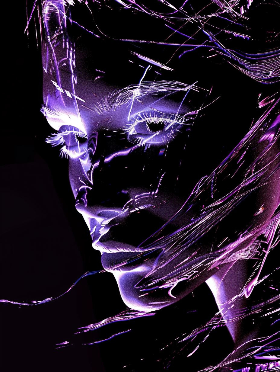 Neon Ethereal Portrait Fragments - Image 1
