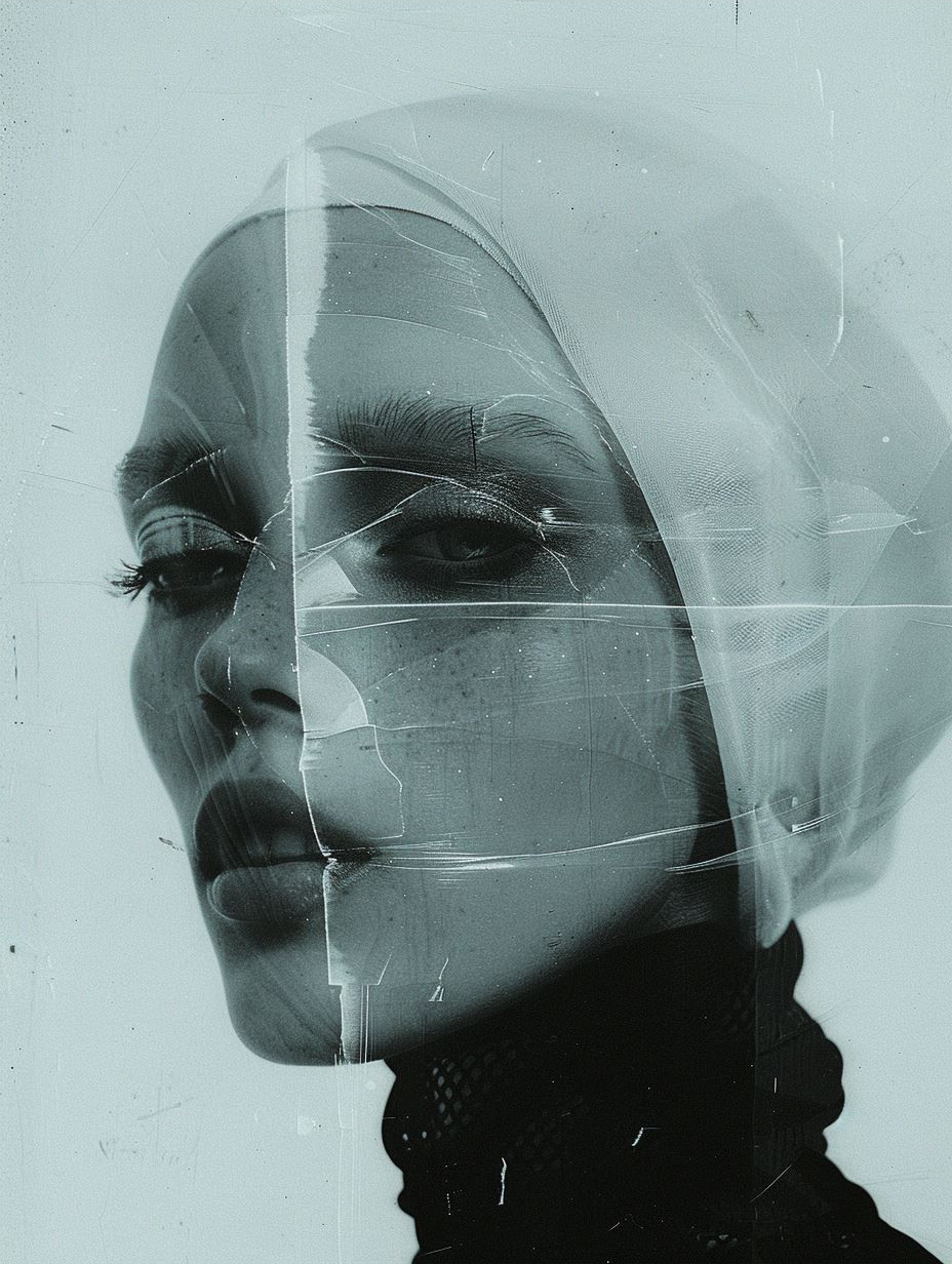 Ethereal Cyan Cinematic Portrait - Image 3