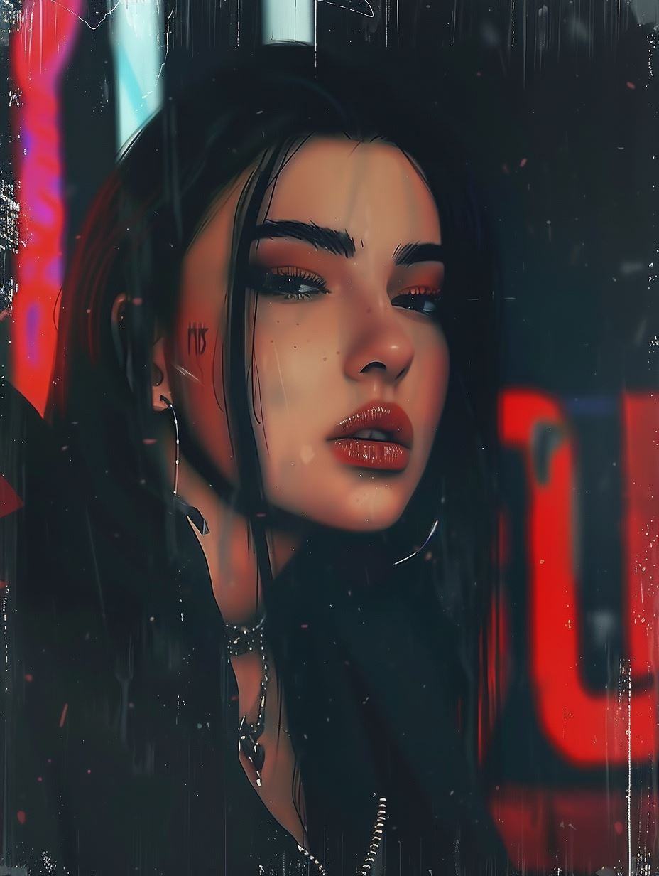 Neon Noir Cyberpunk Portraiture - Image 2